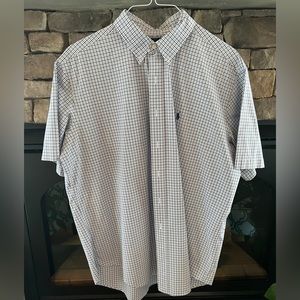 Ralph Lauren "Classic Fit" Oxford Shirt in Blue/Navy Plaid Check